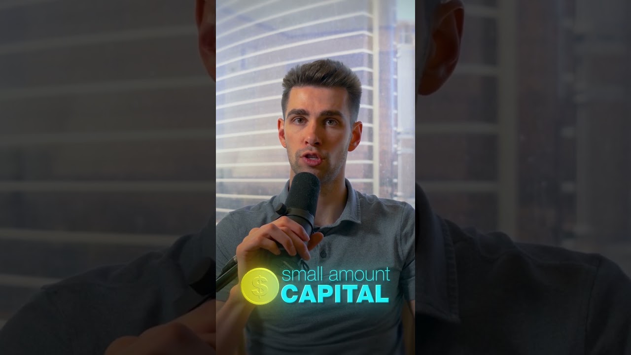 A business creator speaking into a microphone with highlighted captions